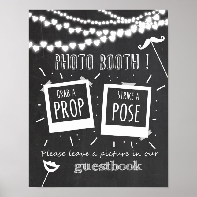 Panneau de stand photo mariage tableau noir à la c (Devant)