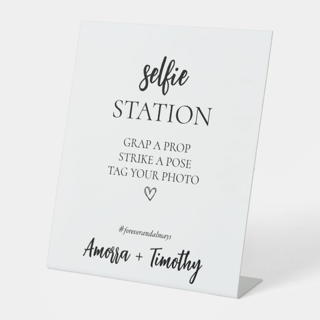 Panneau de station de selfie de mariage minimalist (Recto)