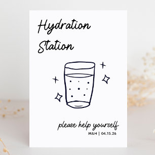 Panneau de station d'hydratation Mariage de croqui
