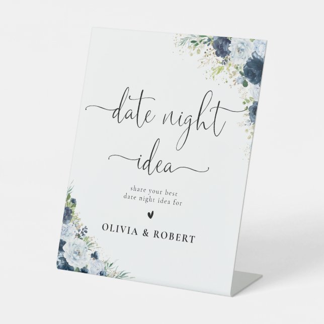 Panneau de suggestion de soirée romantique à fleur (Recto)
