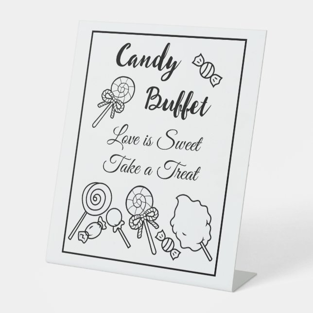 Panneau de table Buffet Candy pour Mariage (Recto)