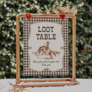 Panneau de table Butin Cowboy Gingham Brun 8x10