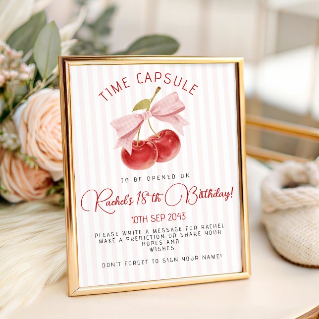 Panneau de table capsule temporelle Cerise (Créateur téléchargé)