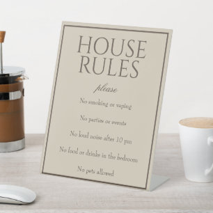 Panneau de table Classic Simple Brown House Rules