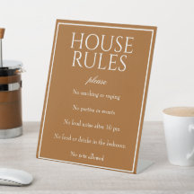 Panneau de table Classic Simple Sienna House Rules