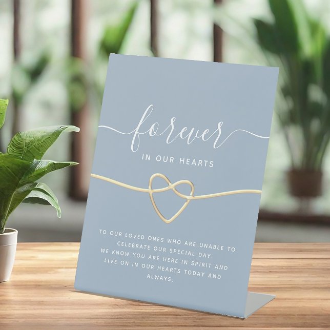 Panneau de table commémoratif de mariage bleu pous (Créateur téléchargé)