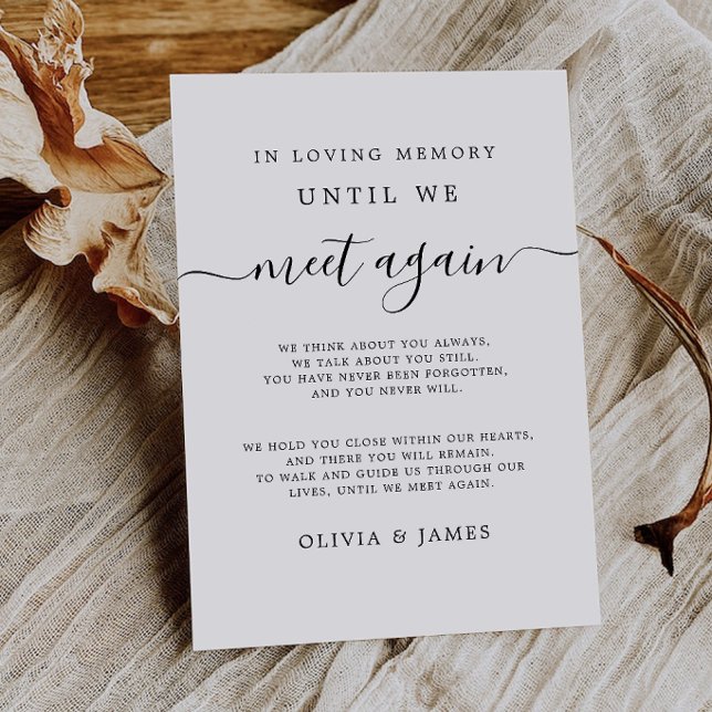 Panneau de table commémoratif de mariage | En souv (Wedding Memorial Table Sign | In Loving Memory)