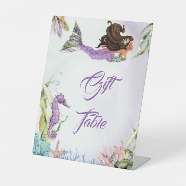 Panneau de table de bienvenue cadeau sirène de cou (Recto)