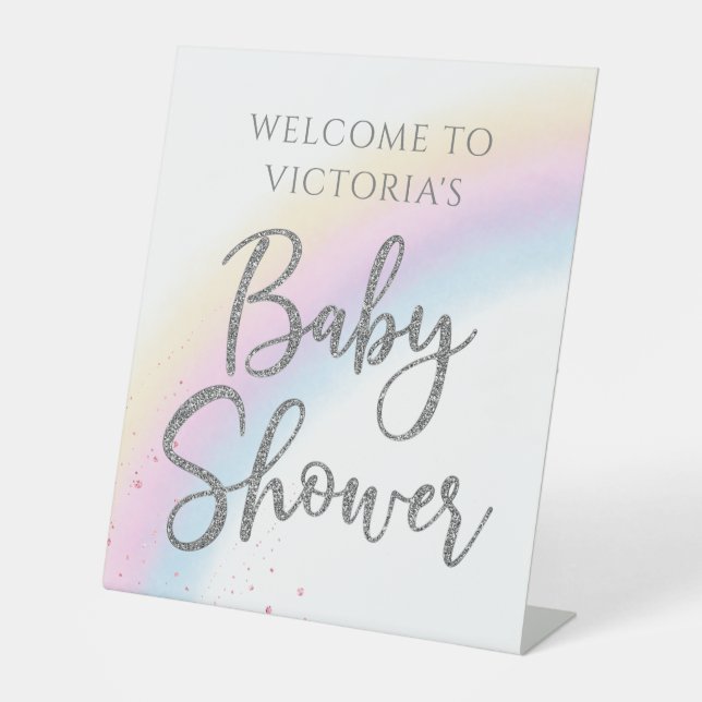 Panneau de table de bienvenue pour Baby Shower arc (Recto)
