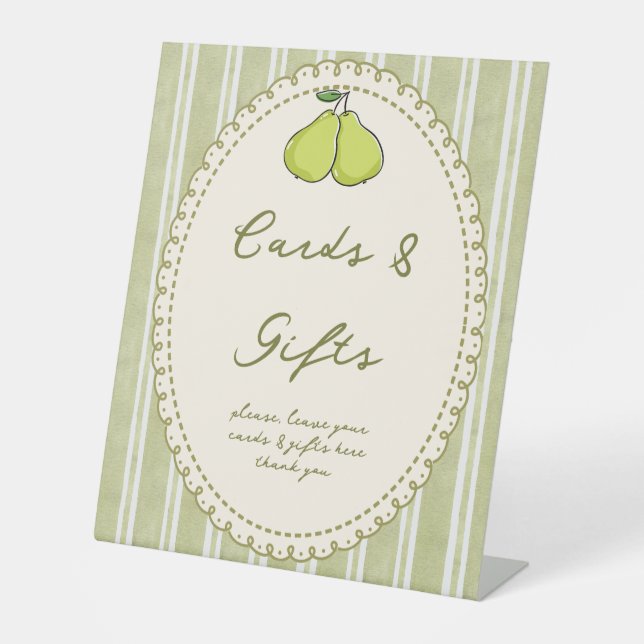 Panneau de table de cadeau de fiançailles de poire (Recto)