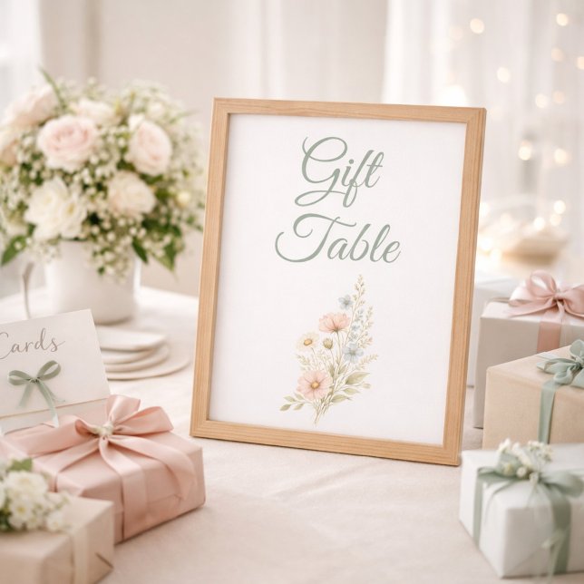 Panneau de table de cadeaux de Fleurs sauvages pou (Créateur téléchargé)