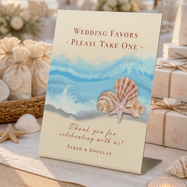 Panneau de table de cadeaux de mariage Vague d'océ (Créateur téléchargé)