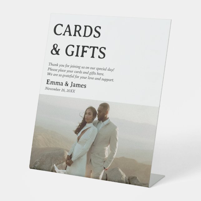 Panneau de table de cadeaux et de cartes de mariag (Recto)