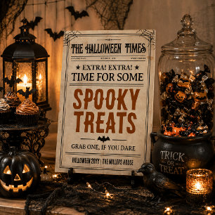 Panneau de table de friandises d'Halloween, Journa
