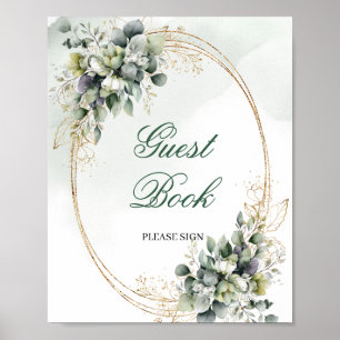 Panneau de table de livre d'or Boho Greenery or 8x