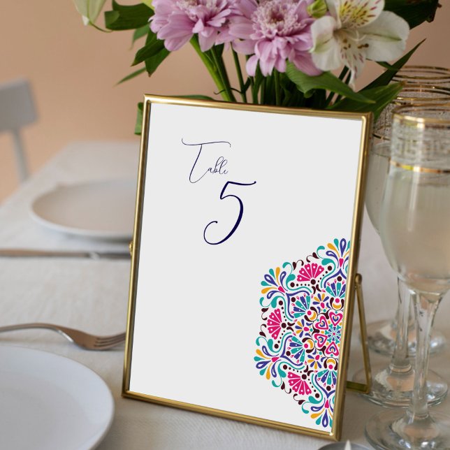 Panneau de table de mariage arc-en-ciel Fiesta mex (Créateur téléchargé)