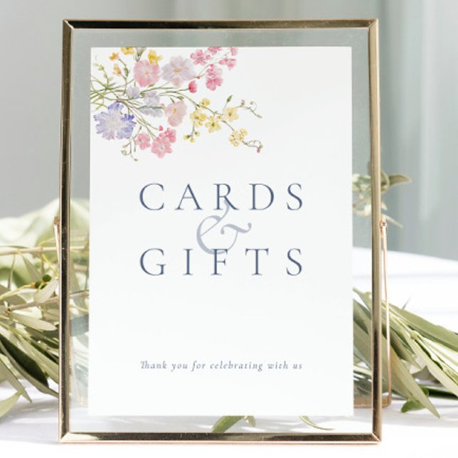 Panneau de table de mariage en écriture poussiéreu (Lush Dusty Blue Script Wedding Tabletop Sign)