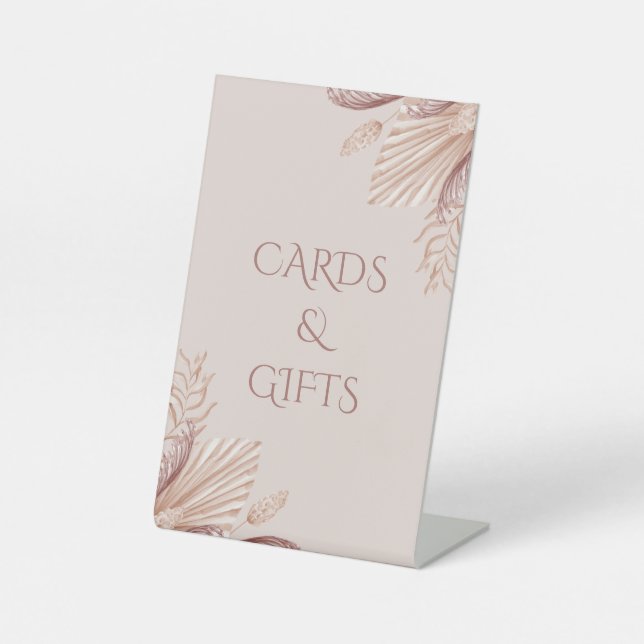 Panneau de table de mariage en herbe de Pampas Blu (Recto)