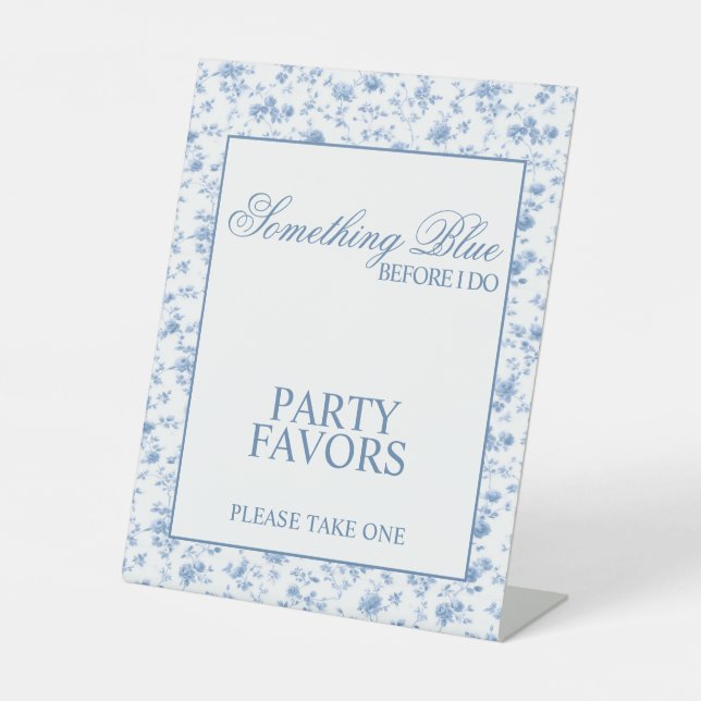 Panneau de table de mariage floral bleu Something  (Recto)