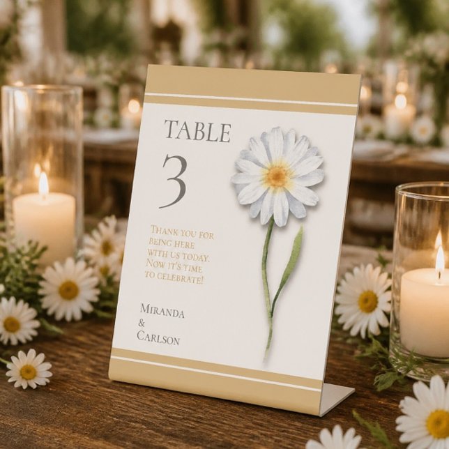 Panneau de table de mariage Happy Daisy (Créateur téléchargé)