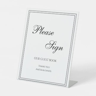 Panneau de table de mariage pour signer notre livr