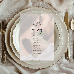 Panneau de table de plan de table de mariage photo