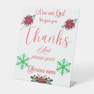 panneau de table de prière de dîner de Noël