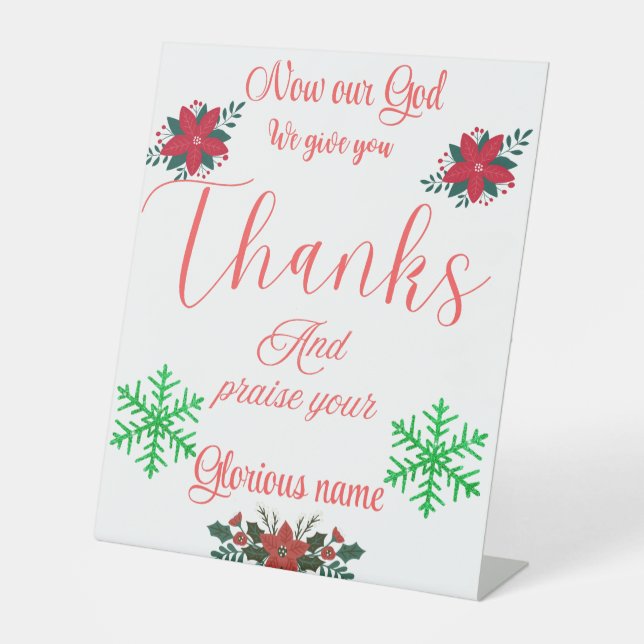 panneau de table de prière de dîner de Noël (Recto)