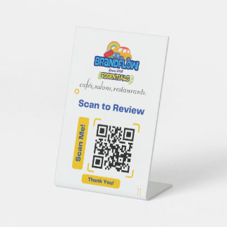 Panneau de table de révision QR personnalisé avec