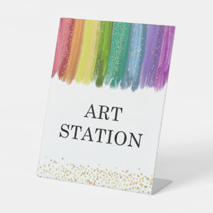 Panneau de table de station d'art