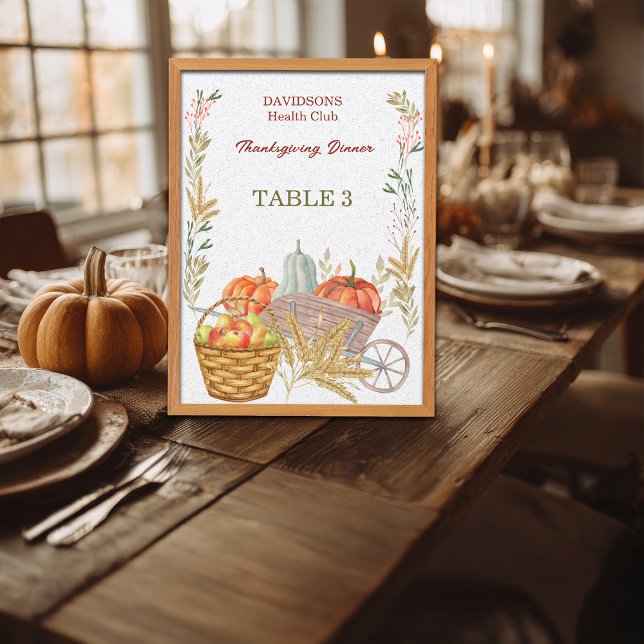 Panneau de table de Thanksgiving pour ferme de réc (Créateur téléchargé)