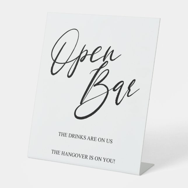Panneau de table élégant pour bar ouvert de mariag (Recto)