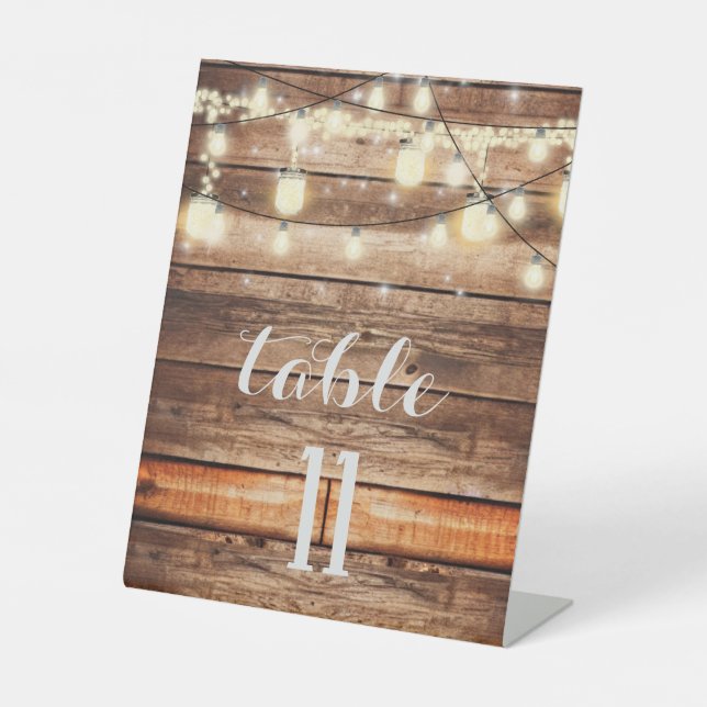 Panneau de table Mariage rustique (Recto)