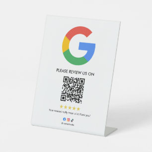 Panneau de table pour avis Google sur l'entreprise