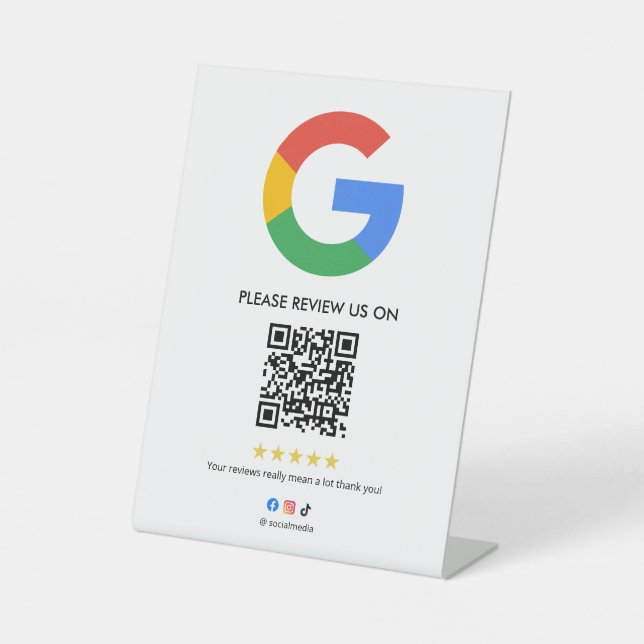 Panneau de table pour avis Google sur l'entreprise (Recto)