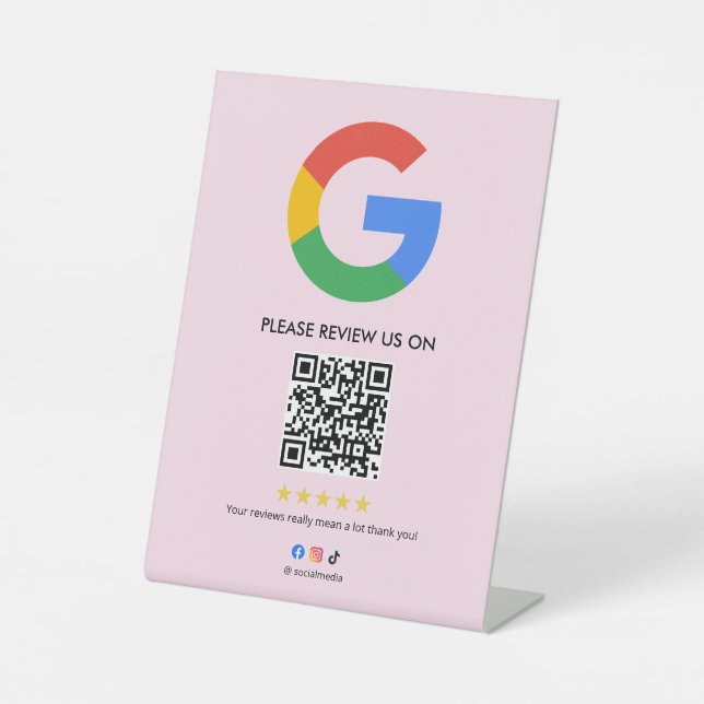 Panneau de table pour avis Google sur l'entreprise (Recto)