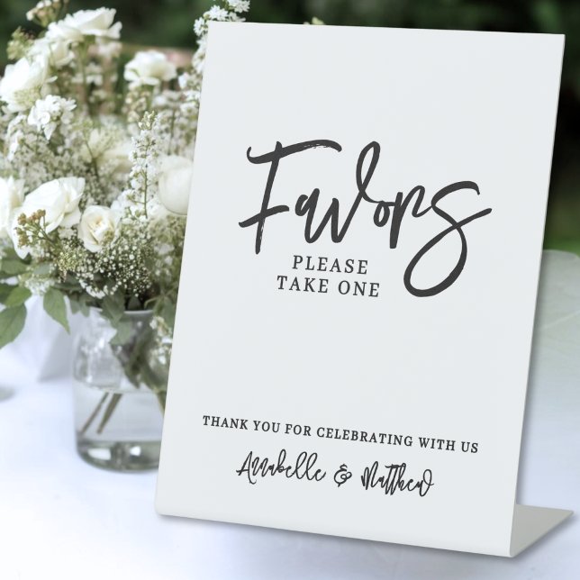 Panneau de table pour des cadeaux de mariage éléga (Elegant Modern Simple Wedding Favors Table Sign)