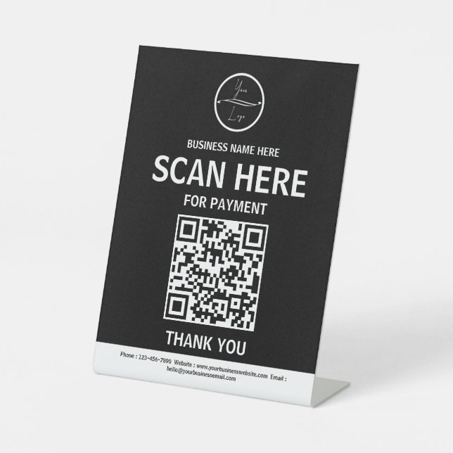 Panneau de table pour entreprise avec code QR de p (Recto)