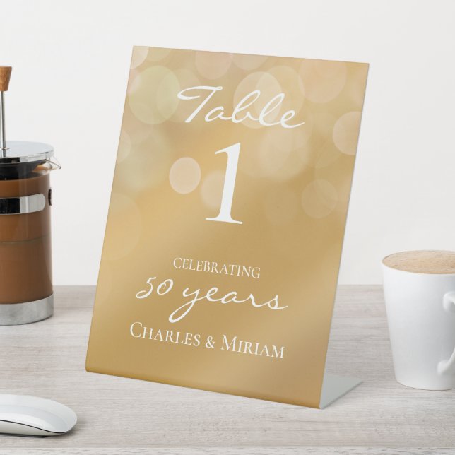 Panneau de table pour la fête du 50e anniversaire  (In SItu)