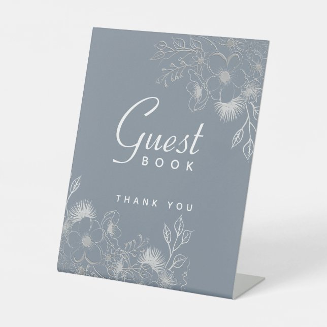 Panneau de table pour livre d'or de mariage bleu p (Recto)