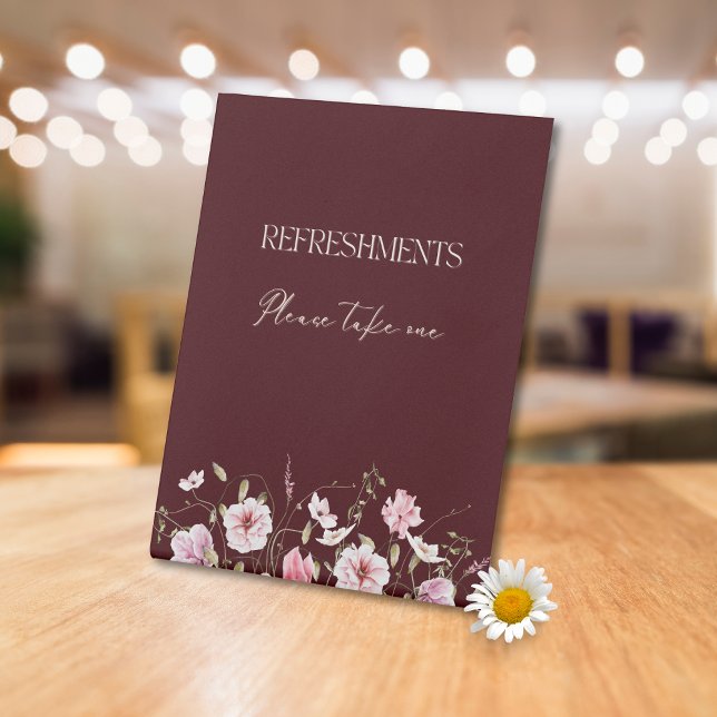 Panneau de table pour rafraîchissements à fleurs é (Créateur téléchargé)