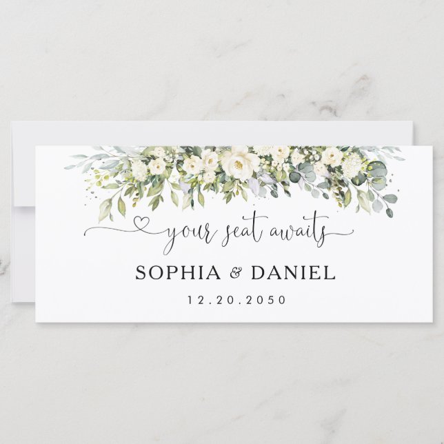 Panneau de table principal de mariage floral blanc (Devant)