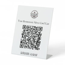 Panneau de table QR de menu de restaurant