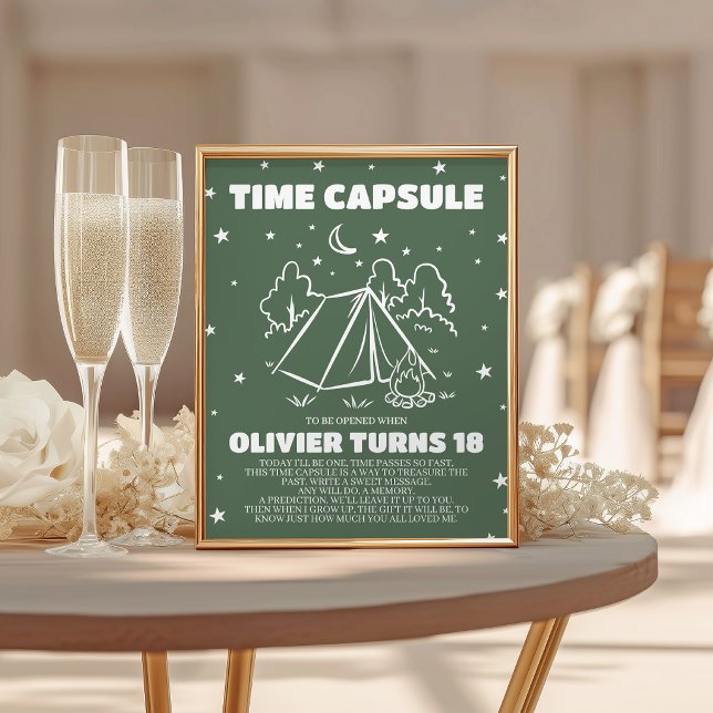 Panneau de table Rétro Happy Camper Time Capsule (Créateur téléchargé)
