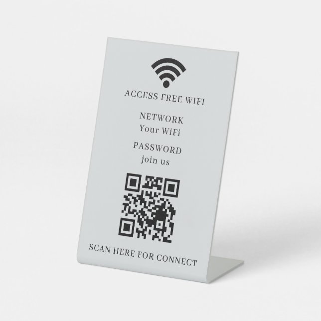 Panneau de table WiFi QR Code | Scannez pour vous  (Recto)