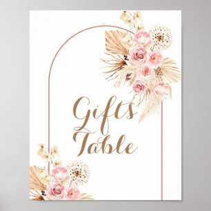 Panneau de tableau Boho rose Floral Pampas Grass C