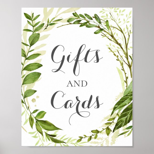 Panneau de tableau Cadeaux et cartes Feuille verte (Devant)