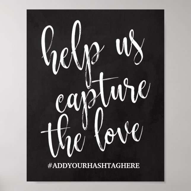 Panneau de tableau noir de hashtag de mariage 8x10 (Devant)