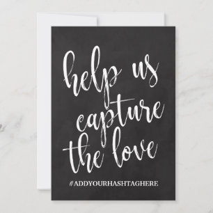 Panneau de tableau noir de hashtag de mariage abor