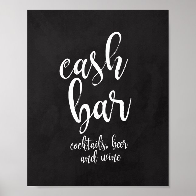 Panneau de tableau noir pour bar à cash de mariage (Devant)
